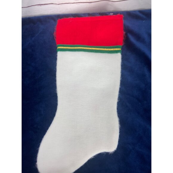 Christmas Stocking with "I Love My Dog" Print White Red Trim - Picture 2 of 5